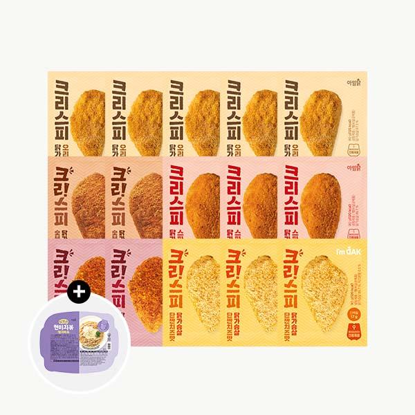 [1팩 1,463원] 크리스피 닭가슴살 15+15 (+ 현미치볶 1팩 증정)