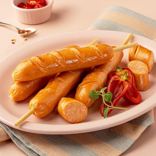 맛있는 닭가슴살 매운후랑크 소시지 꼬치 70g